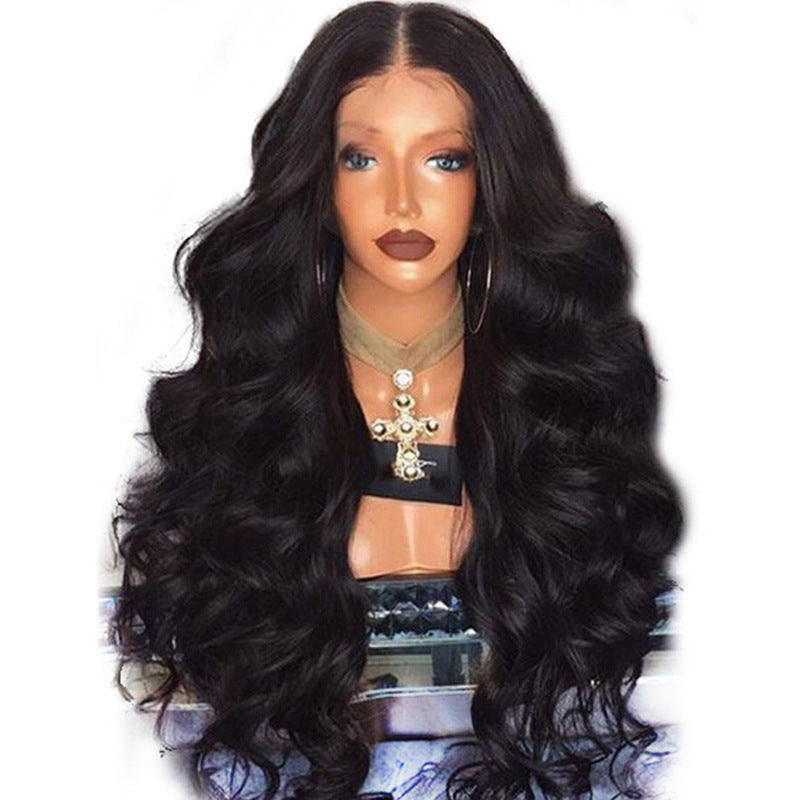 Wig Black Big Wave Ladies Wig Fashion African Curly Hair Customizable Front Lace Wig Wig Black Big Wave Ladies Wig Fashion African Curly Hair Customizable Front Lace Wig